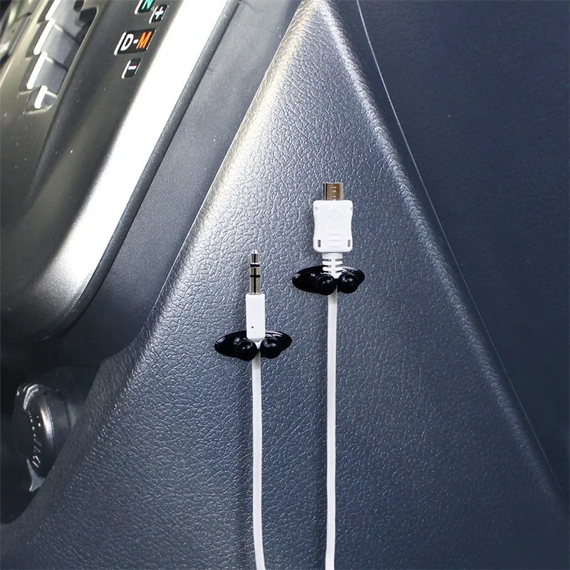 Mobile Phone Cable Holder Car Dashboard Clip Organizer Charger Cable Line Management Clamp Auto Interior Accessories Cable Fixer