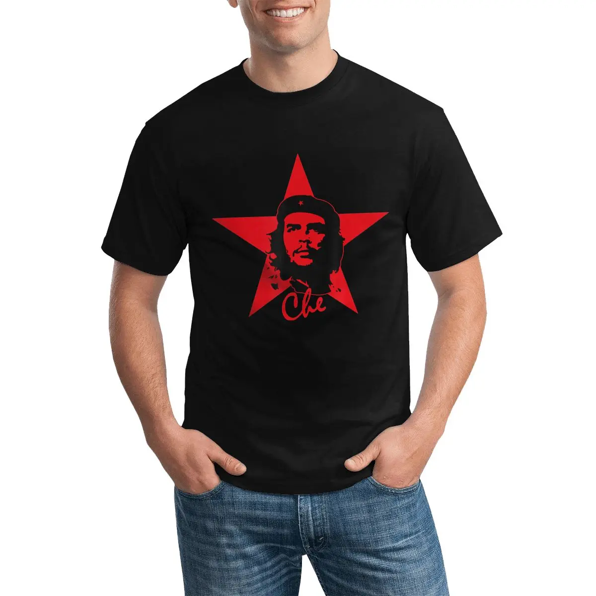 Футболка Che Guevara со звездами Мужская футболка знаменитости из 100 хлопка оверсайз с