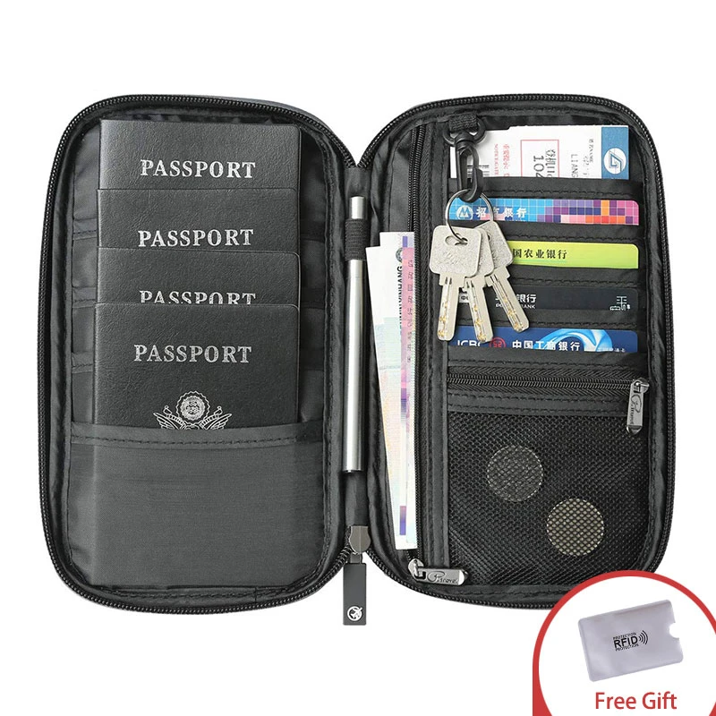 Rfid Travel Passport Wallet Multifunction Waterproof Family Passport