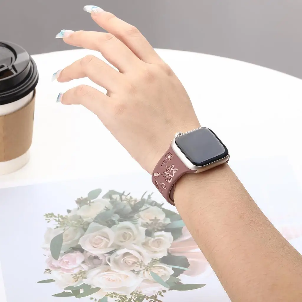 Charming Carved Butterfly Soft Silicone Watch Strap