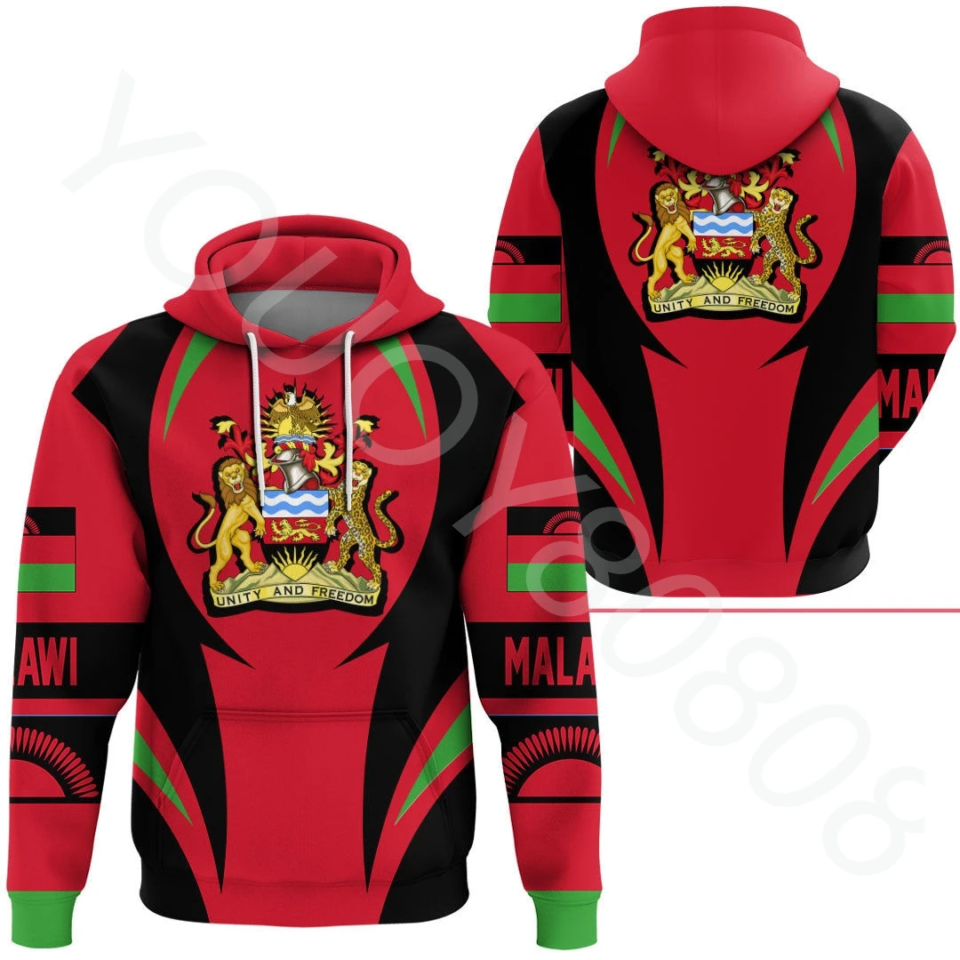

Mens Apparel Casual Fall Winter Personalized Africa Region Malawi Action Flag Hoodie 3D Printed Retro Harajuku Sportswear