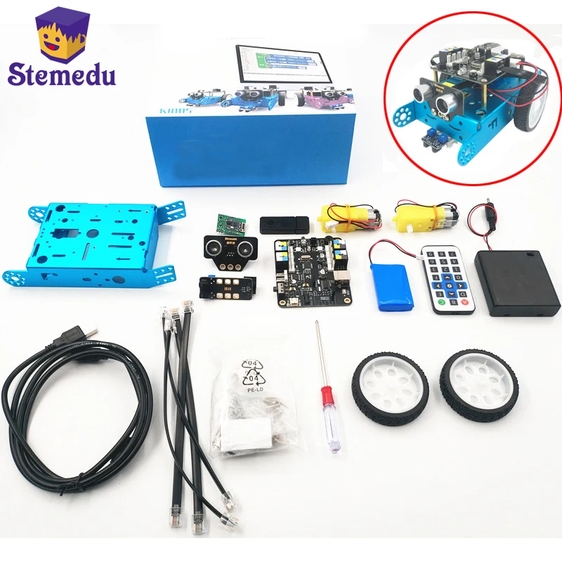 Makeblock MBot Robot Programable Para Niños – Compatible Con Scratch Y Arduino, Kit STEM Con Bluetooth Y Control Remoto (Azul, 6-12 Años)