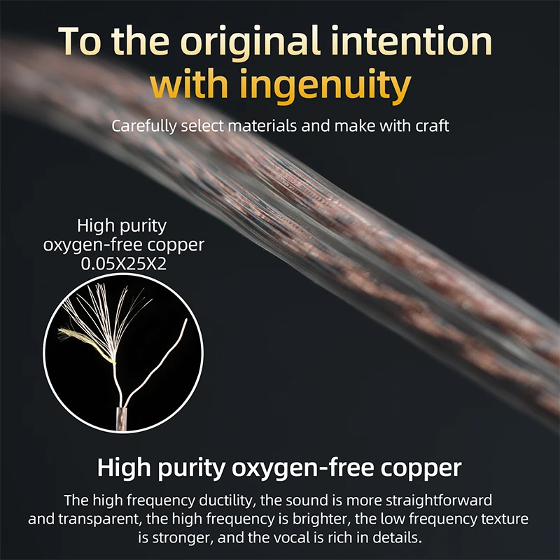 KZ ZS10 ZSN ZEX PRO In Ear Cable High-Purity Oxygen-Free Copper Twisted Earphone Cable 2 pin Cable Silver Plated Cable With Mic
