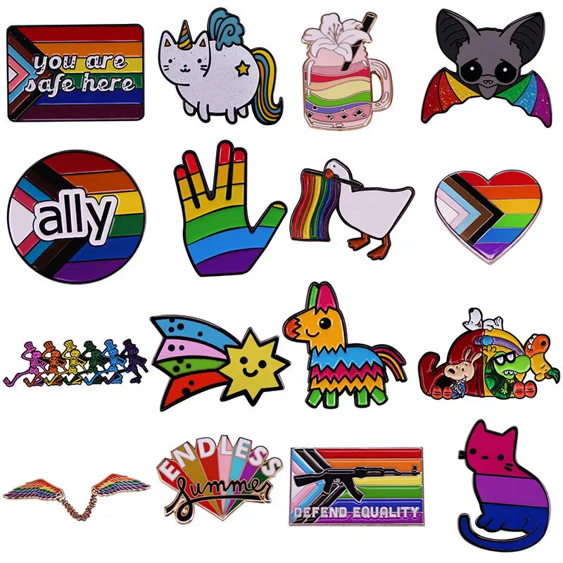 

You Are Dafe Here Rainbow LGBT Enamel Pin Women's Brooches Lapel Pins for Backpack Briefcase Badges Fashion Jewelry Accessories