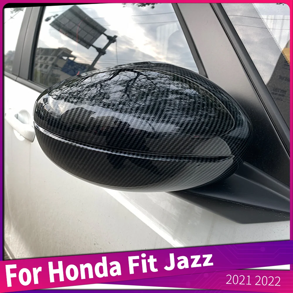 

Подходит для Honda Fit Jazz 2021 2022 ABS углеродное волокно автомобильное внешнее зеркало заднего вида отделка крышка рамка