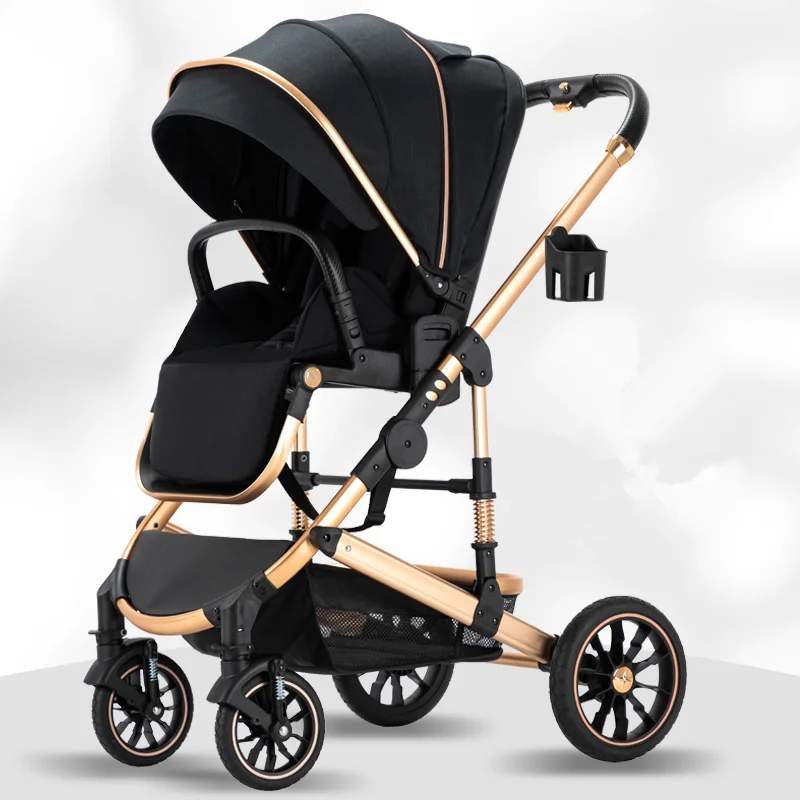 

Lightweight Luxury Baby Stroller 3 in 1 Portable High Landscape Reversible Stroller Hot Mom Pink Stroller Travel Pram