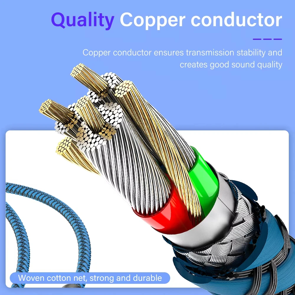 3.5mm Jack Audio 1.5m Cable Nylon Braid 3.5mm Car AUX Cable Headphone Extension Code For Phone MP3 Car Headset Speaker