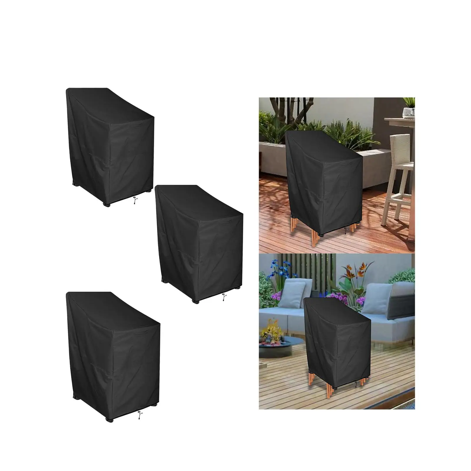 Folding Chairs Cover Durable All Weathers Rectangle Garden Patio Chair Cover