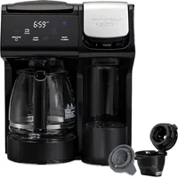 Hamilton Beach 49911 FlexBrew Trio 2-Way Coffee Maker, Single Serve & Full 12c Carafe, Black, FastBrew, Removable Reservoir 1