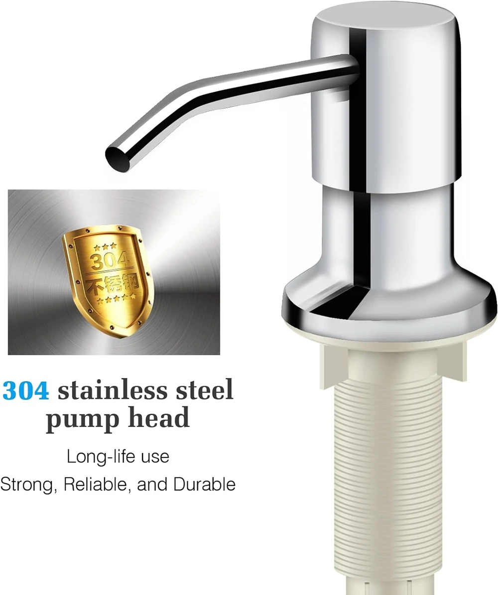 Kitchen Sink Liquid Soap Dispenser Soft Tube Stainless Steel Pump Household Manual Tools