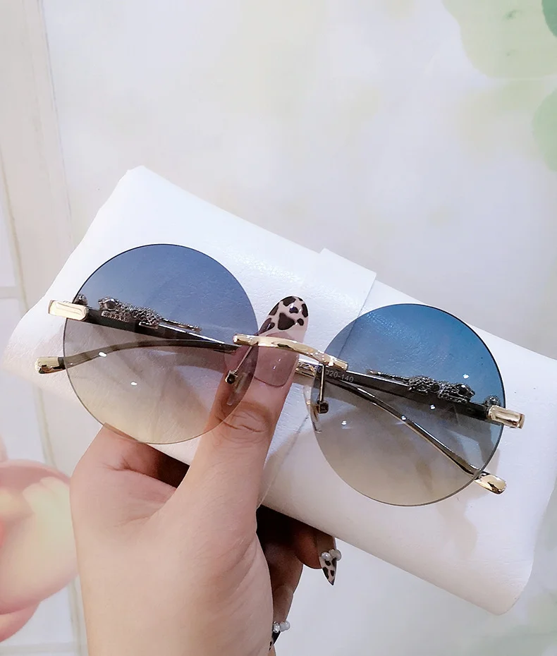 Leopard Leg Sunglasses For Women & Men Vintage Alloy Round Pilot_voghion.com