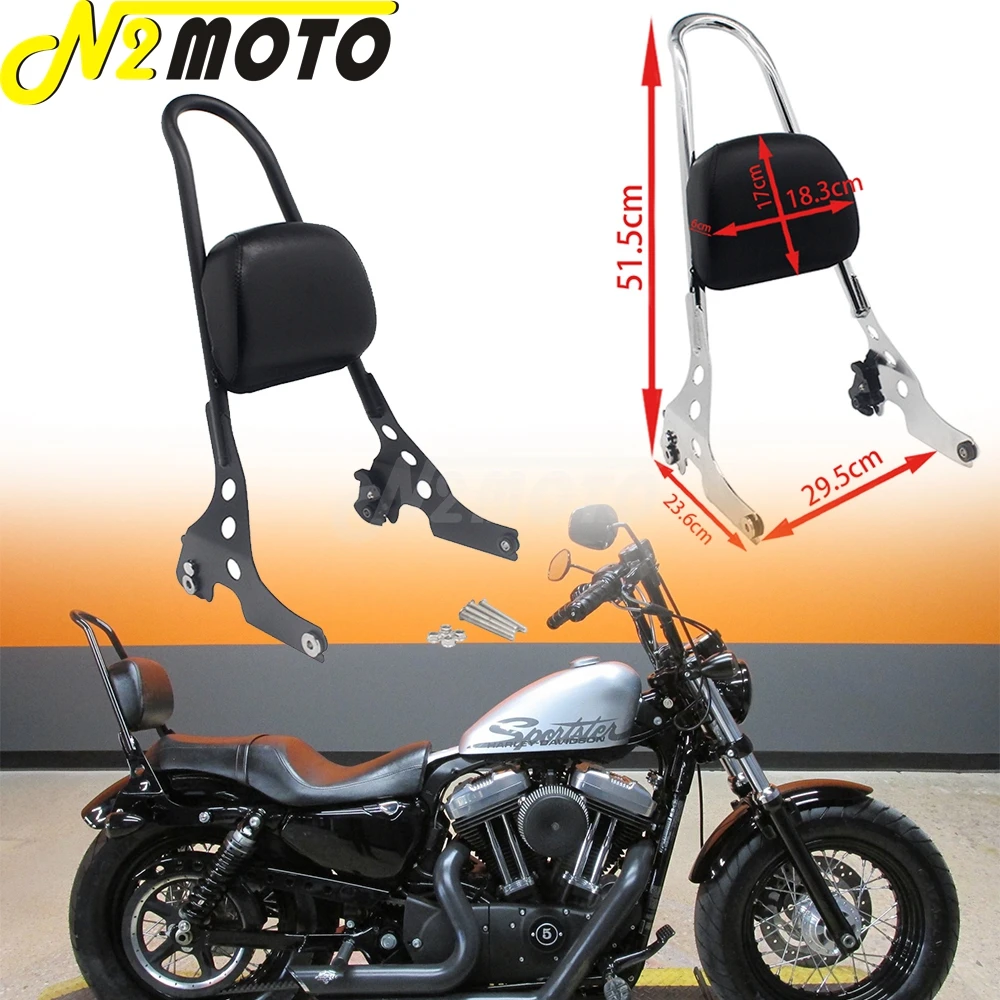 Motorcycle Rear Passenger Sissy Bar Backrest Pad For Harley Sportster