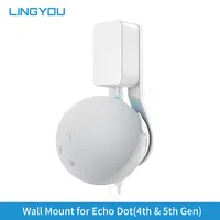 LINGYOU Outlet Wall Mount Holder Stand Hanger for Amazon Alexa Echo Dot 5th 4th Gen Space Saving Accessories Without Messy