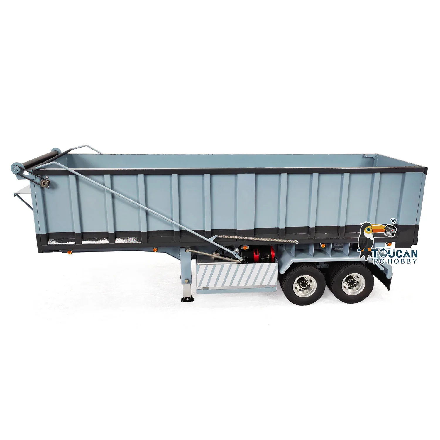 1/14 2 axle Hydraulic Dump Semi Trailer Metal RC Accessories Electric Support leg Tarpaulin for RC Tractor Truck Cars Toys Model 2