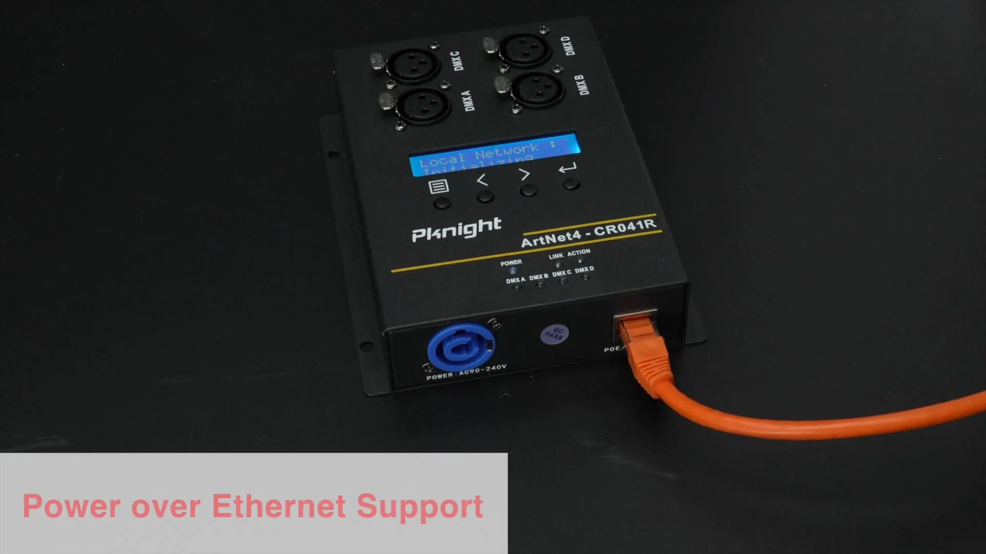 Pknight ArtNet DMX 1024 Ethernet Aydınlatma Kontrol Arayüzü, 2 Evren/Kafes Monte Edilebilir/PoE CR021R