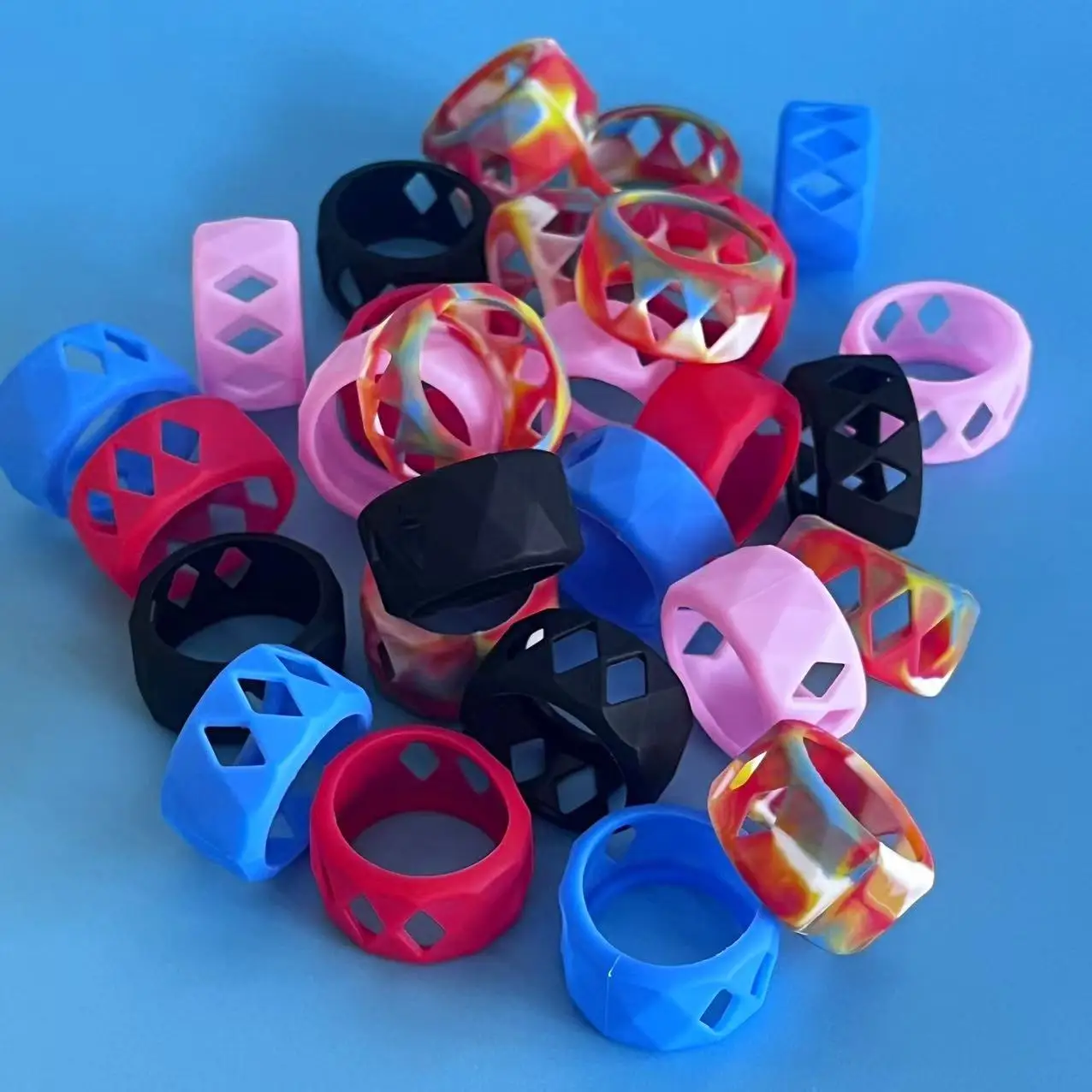 1pc Diamater 25mm Silicone Case Protection Band Ring Bulb Fat Mesh Silicone Protective Cover Watercolor Accessories