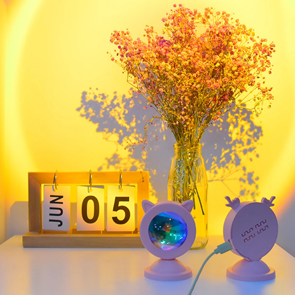 LED Mini Sunset Lamp Atmosphere Lamp ins Sunset Lamp mini Small Bedroom