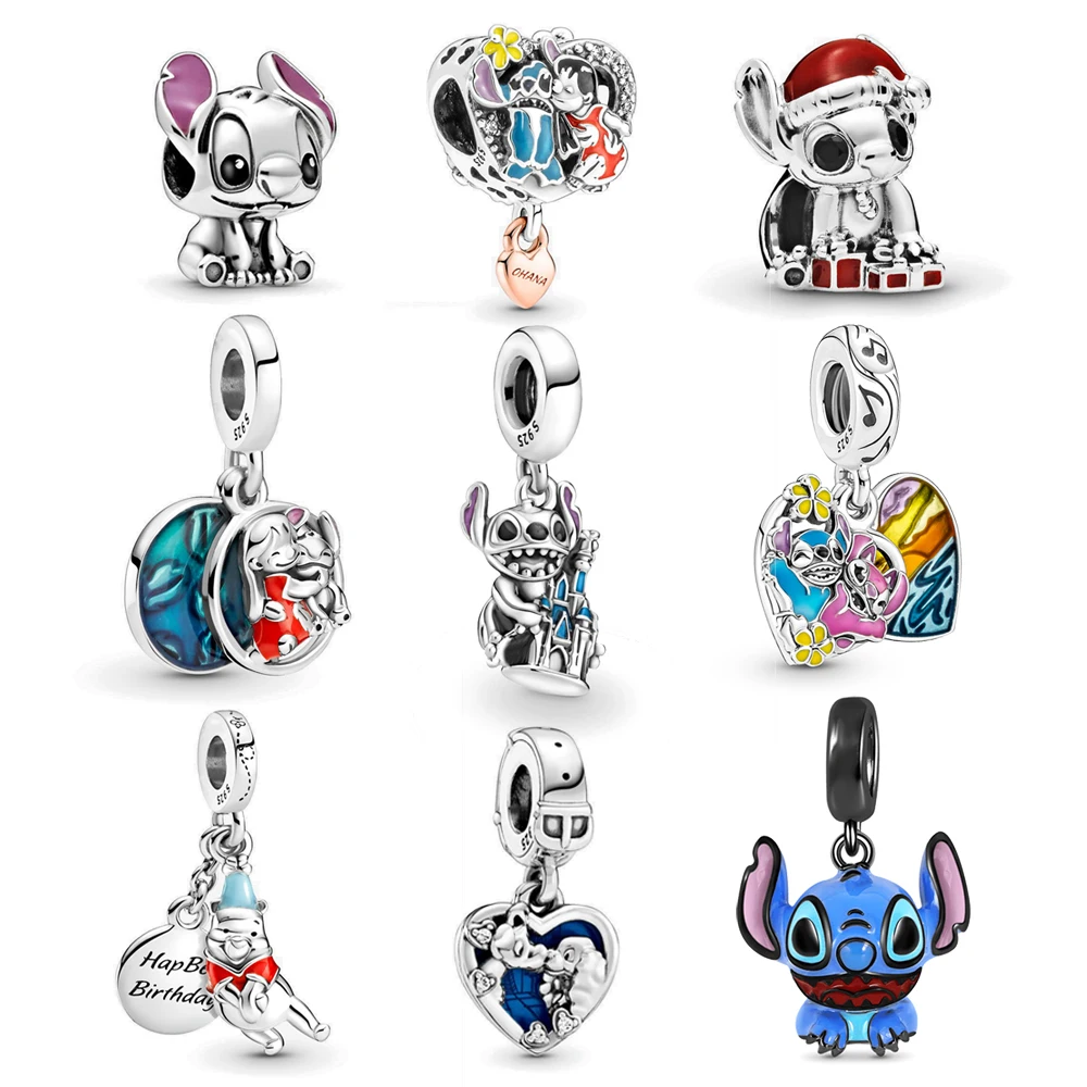 Fit Originele Pandora Bedels Armbanden Disney Stitch Kasteel Bengelen Charme Hanger Sieraden Berloque