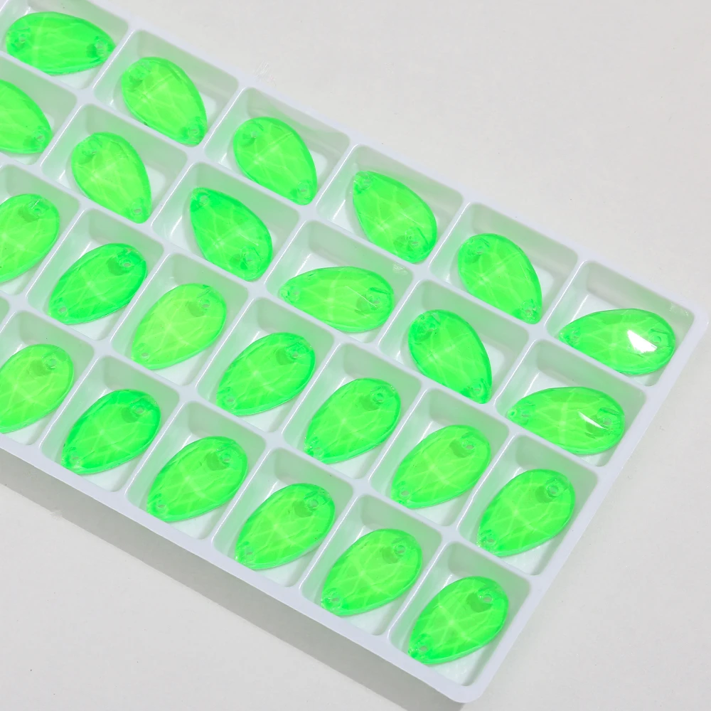 Neon Aufnähbare Strass-Steine DIY Glitzer Nähzubehör Kristalle Diamanten Costura für Kleider und Abendroben – Detail 5