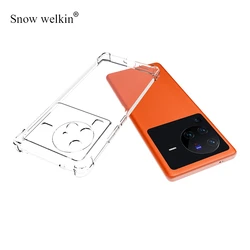 Clear Soft TPU Shockproof Back Cover with Airbag Buffer - Full Protection Case for Vivo X80 (Transparent)
