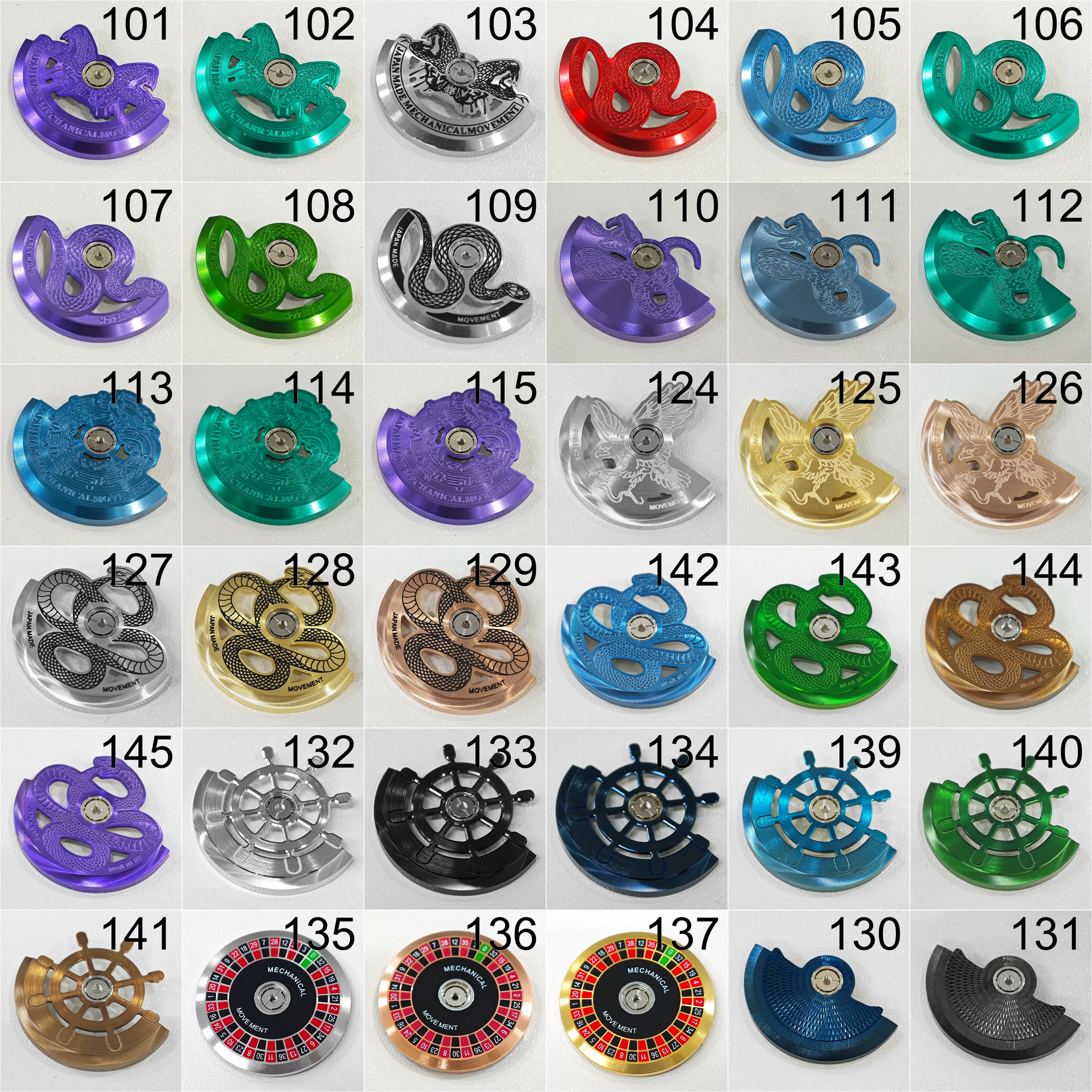Oscillating Weight Rotors for Watch Movements - 148 Unique Styles