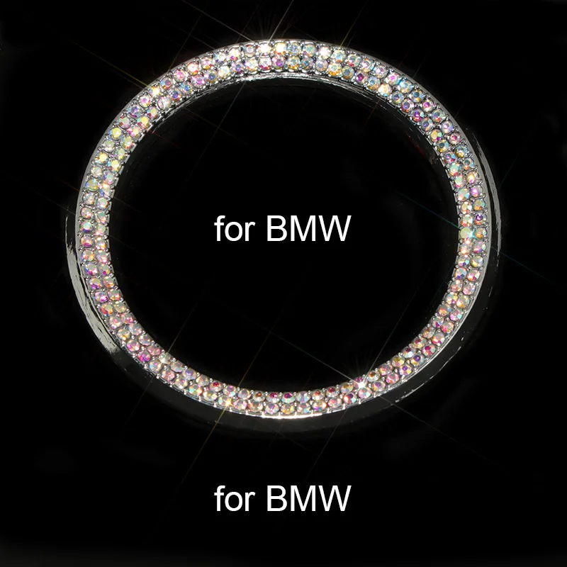 (Colorful) Car Bling Steering Wheel Logo Decal Stickers Diamond Metal Emblem Fit for Mercedes Lexus Honda Hyundai
