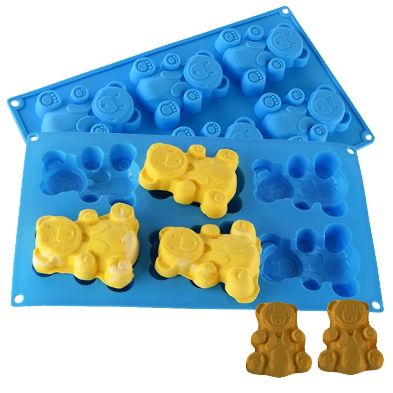 3D Cartoon Bär Kuchen Form Tier Cookie Silikon Form Für Backen Schokolade Süßigkeiten Küche Liefert Cupcake Dekorieren Schlüsselbund