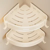 No Drill Bathroom 2-Layer Shelf Metal Rack Shampoo Holder Corner Shelf Toilet Shelf Without Drilling Bathroom Accessories For WC 2