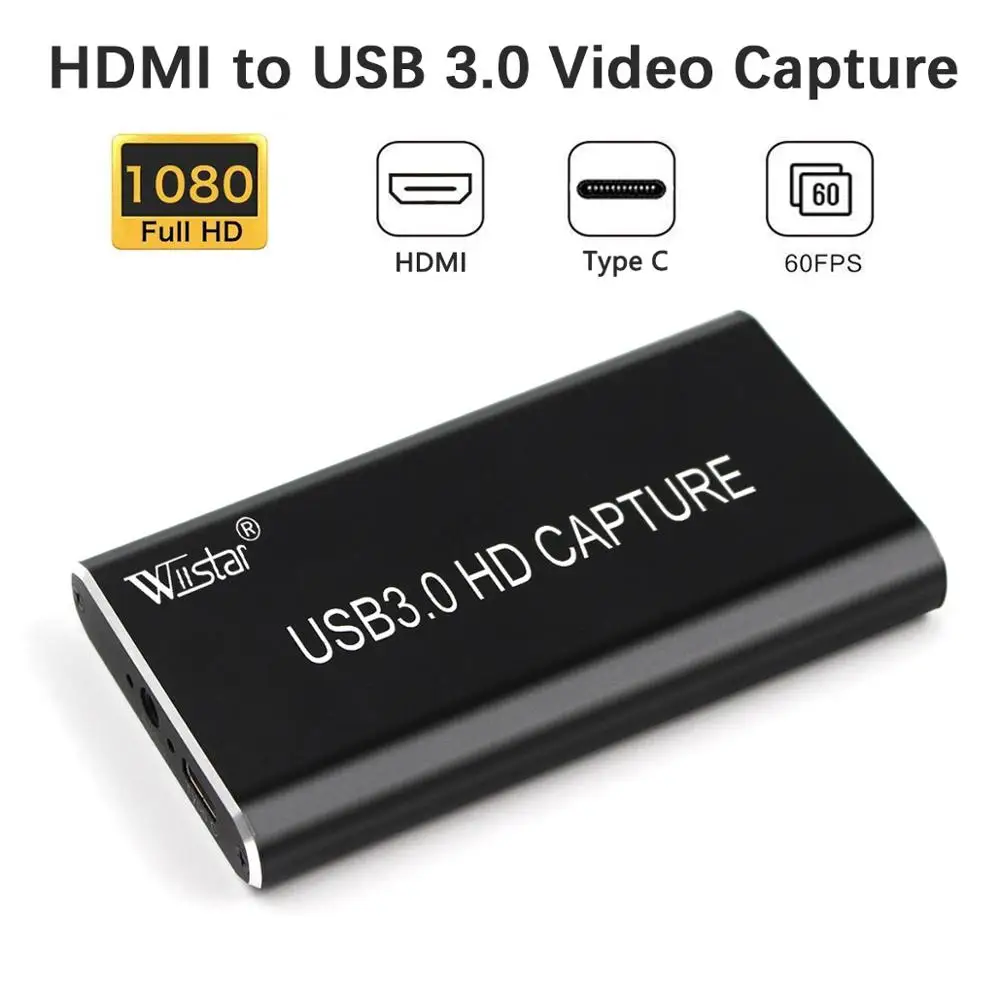 

USB3.0 Video Audio Capture Card Device 4K HDMI to USB 3.0 1080P60FPS Dongle for PC PS4 Game Live Stream for Windows Linux Os X