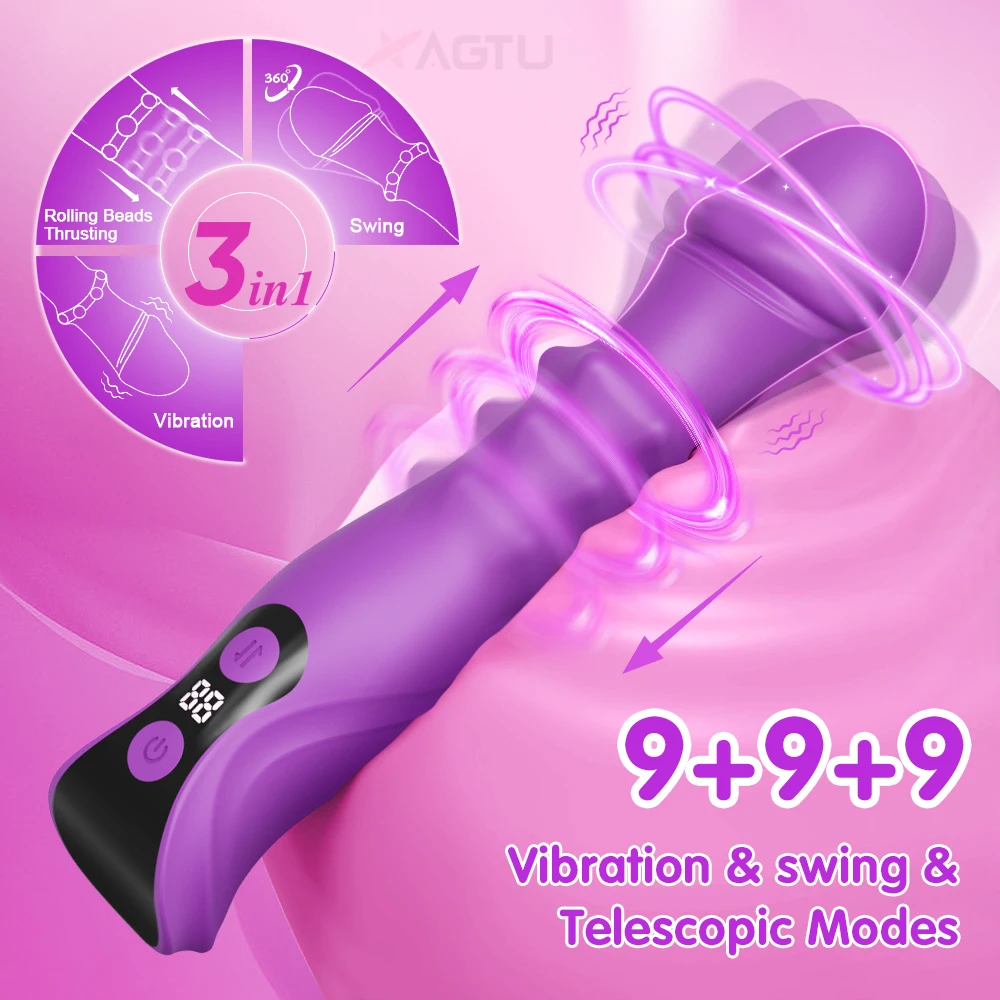 Telescopic Swing Vibrator 3 in 1 Female Sex Toy