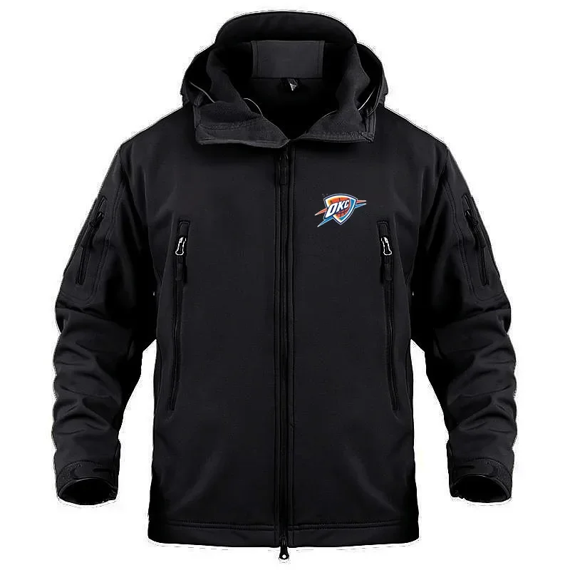 

Куртка мужская флисовая с капюшоном, теплая тактическая уличная флисовая куртка на молнии в стиле милитари, одежда с несколькими карманами