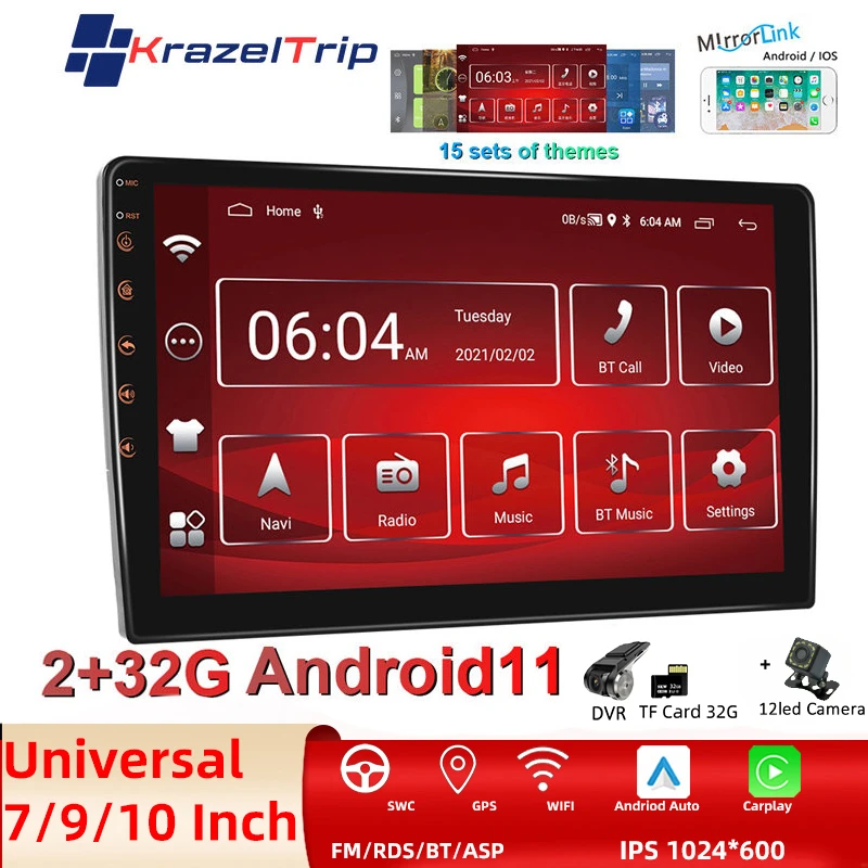 Universal7inch9inch10inchAndroidAutoAppleCarplayCarRadio