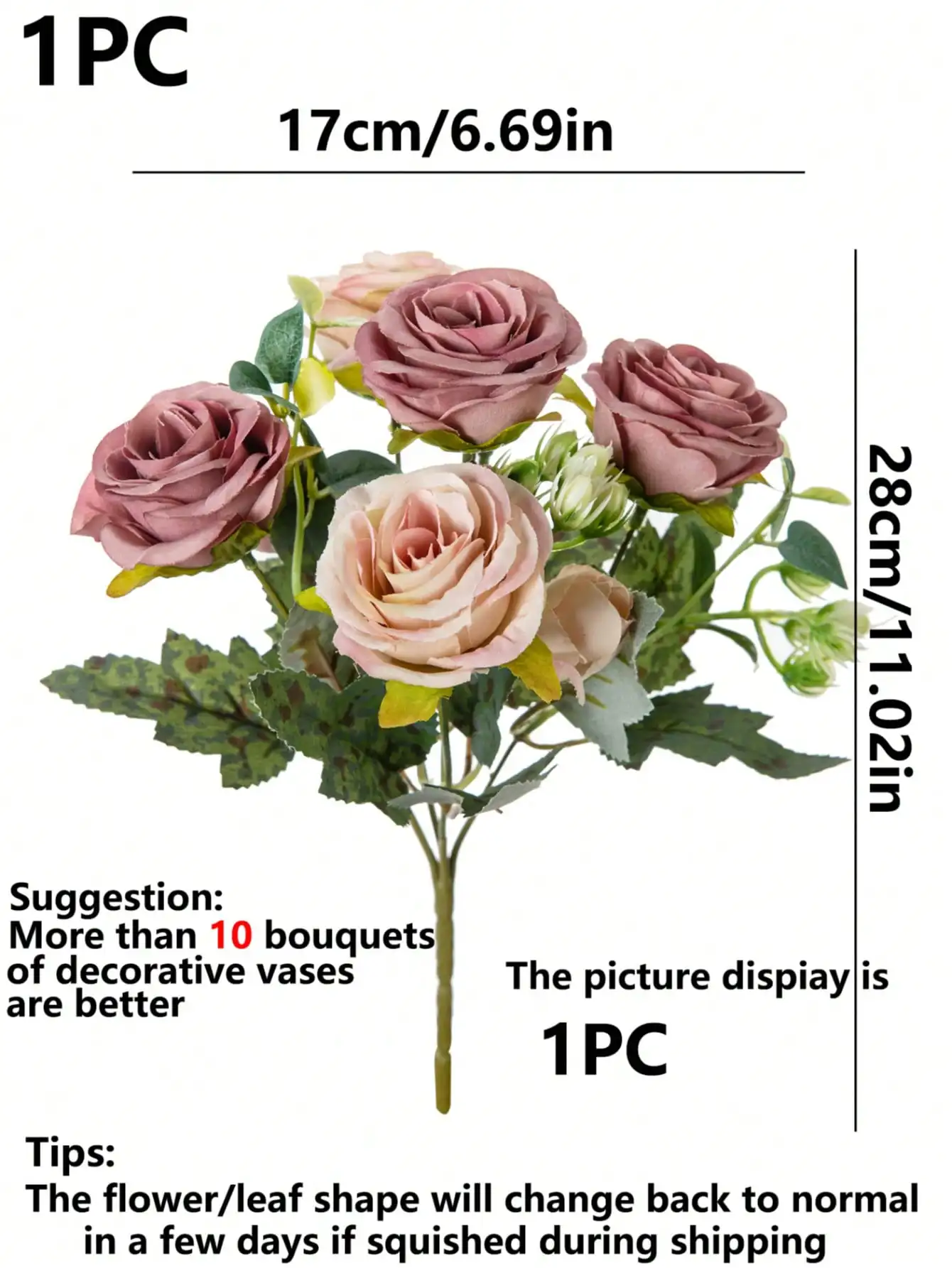 Künstliche Blumen Hochzeit Party Heim Zimmer Tisch Valentinstag Deko Brautstrauß Outdoor Garten Seiden-Pfingstrosen Hortensien Arrangement – Detail 1