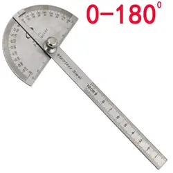 Rapporteur multifonctionnel en acier inoxydable, règle à bras réglable, tête ronde, règle à Angle rotatif, outil de mesure des mathématiques 