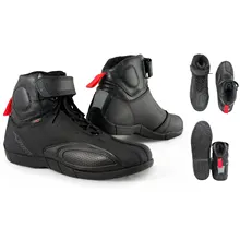  Motorcycle Sport Racing Road Track Boots Technical Microfiber Black 
