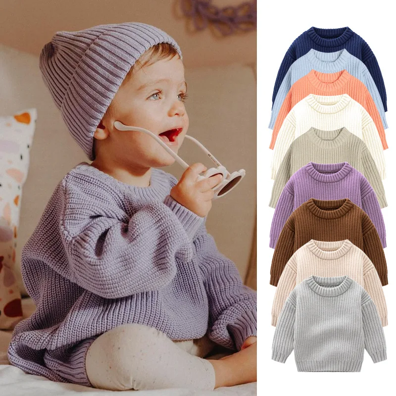

Ins 2024 Autumn Winter Newborn Boys Sweater Long Sleeve Round Collar Striped Versatile Infant Boys Pullover Cotton Baby Boy Tops
