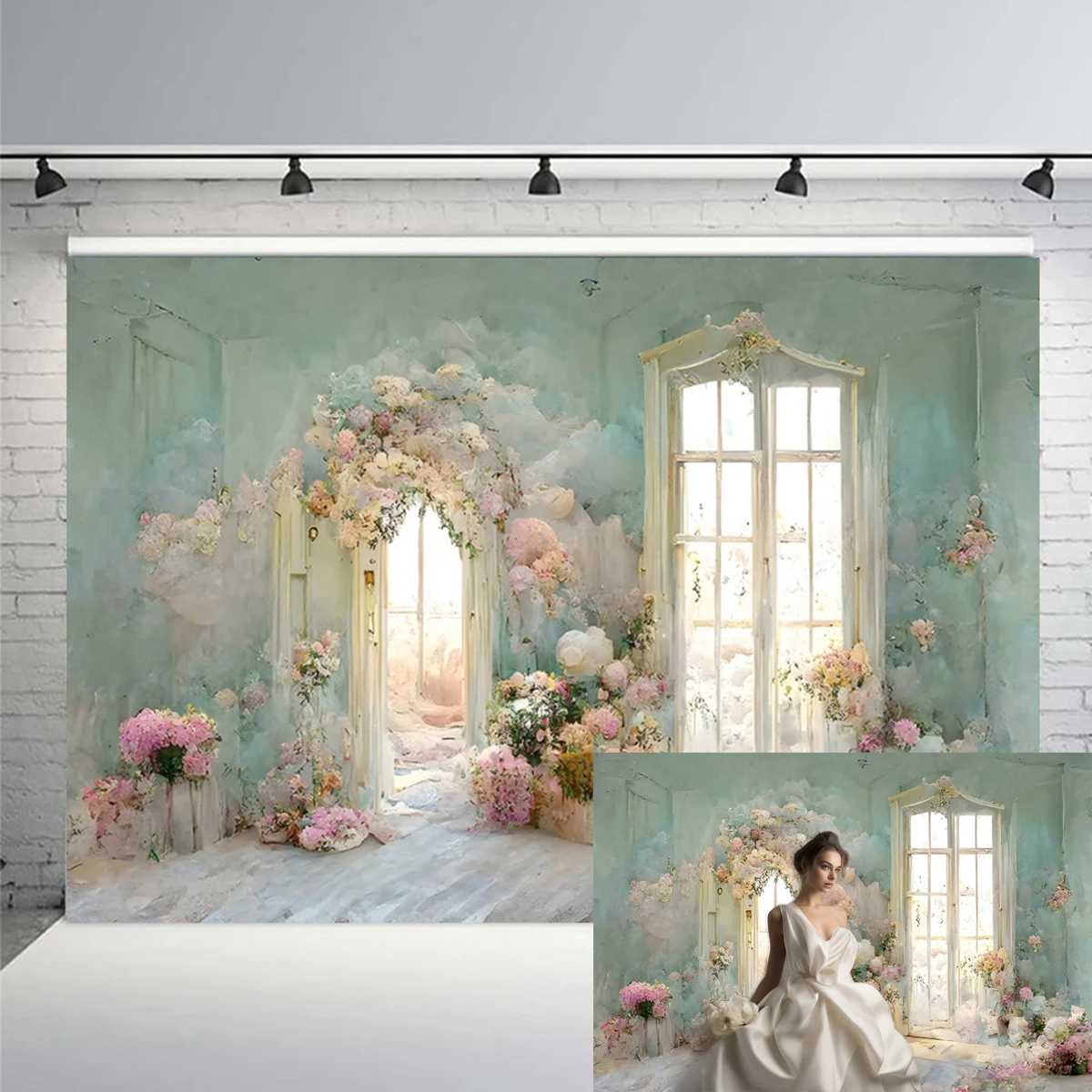 Photo Backdrop Wedding Party Decor Photography Flowers Floral Arch Wall Engaged Ceremony Birthday Bridal Shower
