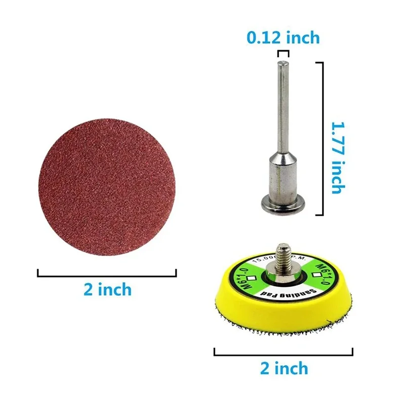 50-100pcs 2inch 50mm Sanding Discs Disk 60-2000 Grit Abrasive Polishing Pad Kit Dremel Rotary Tool Sandpapers Set Accessorie