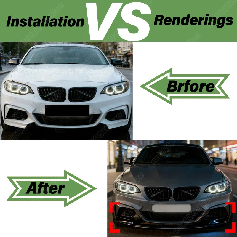 BMW 2 시리즈 F22 F23 2014 2015 2016 2017 2018 2019 자동차 MP 스타일 프론트 범퍼 립 스포츠 레이싱 프론트 턱 스포일러