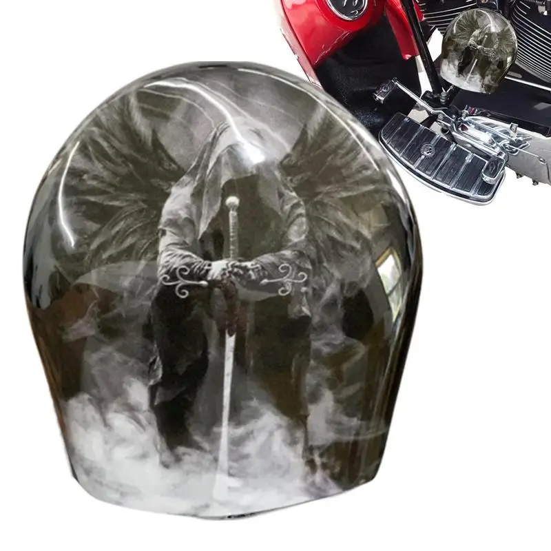 

Motorbike Horn Cover Resin Skull Cowbell Cover Sample Universal Scary Halloween Dark Angel Case For Bike Decoration Accessory