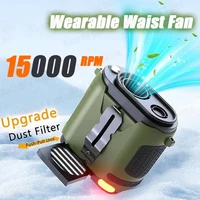 Ventilateur de ceinture portable 2025 – Nouvelle version améliorée, ventilateur personnel à pince 5 vitesses mains libres avec lampe de poche pour camping en extérieur 1