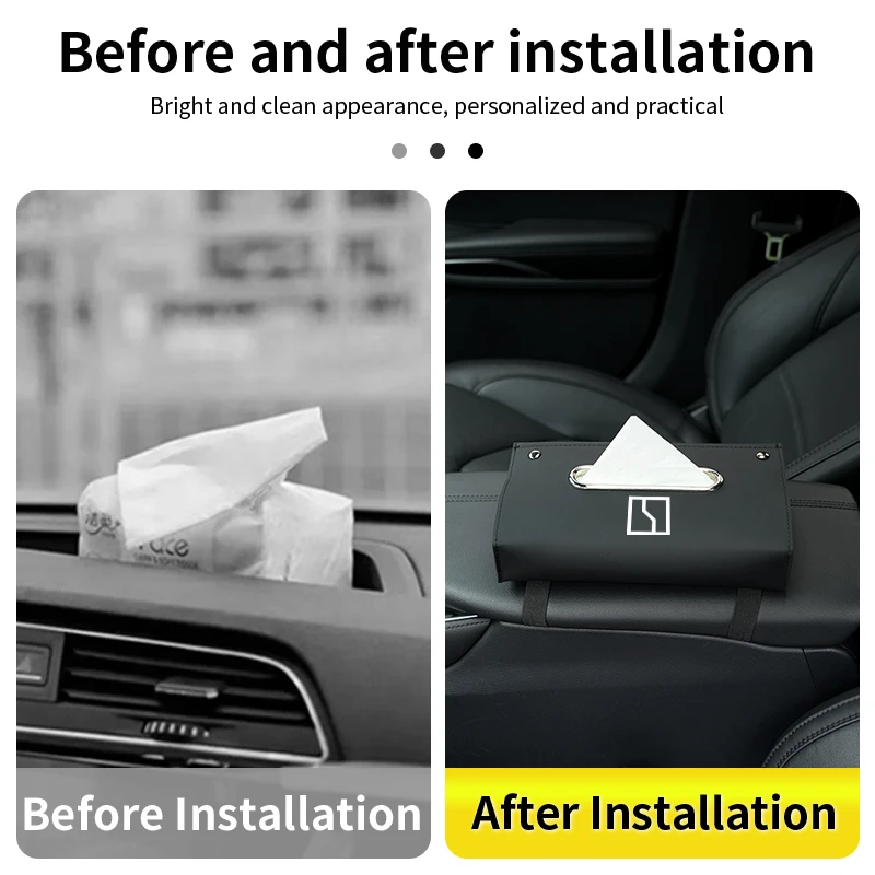 가죽 자동차 티슈 보관함 대시보드 티슈 홀더 액세서리 Zeekr X 001 009 2022 2023 2024 EV 2021-2023 Krypton
