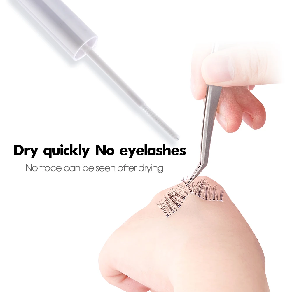 5ml Cluster Lash Glue Black/White Strong Eyelash Glue for Cluster Lashes Latex Free Lash Glue Waterproof Long Lasting Lash Bond 3