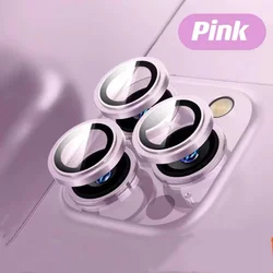 Premium Lens Ring Protector Glass Set for Enhanced Camera Protection (Pink)