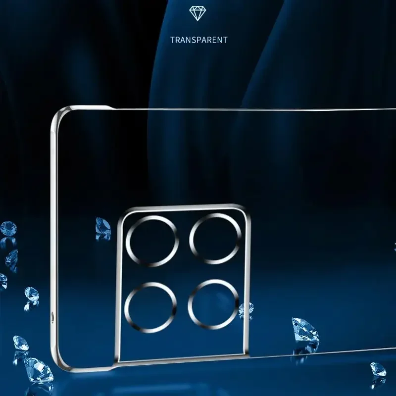 Enhanced Frameless Transparent Case with Ring - Ultra Slim Hard PC Protective Cover