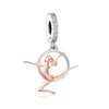 Fit Original Pan Charms Bracelet 925 Silver Never Give up Your Dreams Gymnast Bead For Making Teacher Gymnastics Team Berloque 3