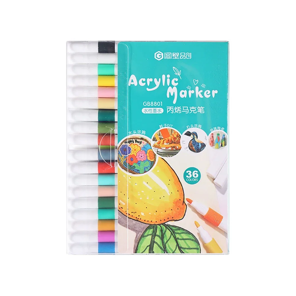 Acrylic Marker 12/60 Colors for Rock Painting Extra Brush Tip Paint Markers Art Supplies Fabric Paint Fabric Markers paint marker pen acrylic paint markers art marker pens art markers paint marker pens