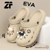 Cartoon Charms Cross Clogs Eva Soft Summer House Slippers Women's Sandals Slipper Man Shoes Kids Indoor Slipper 1