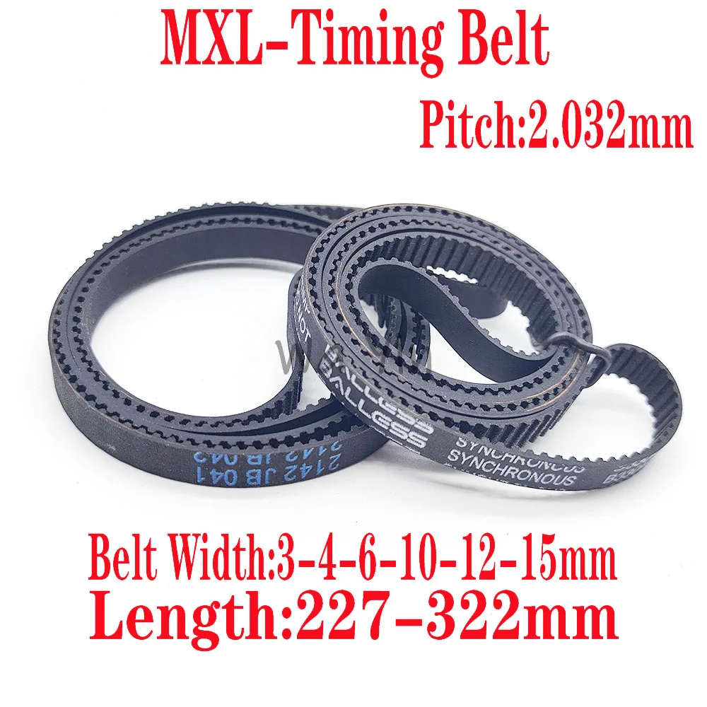 

MXL Synchronous Belt Material Rubber Synchronous Belt Pitch 2.032mm Perimeter 227-322mm Width 3-4-6-10-12-15mm