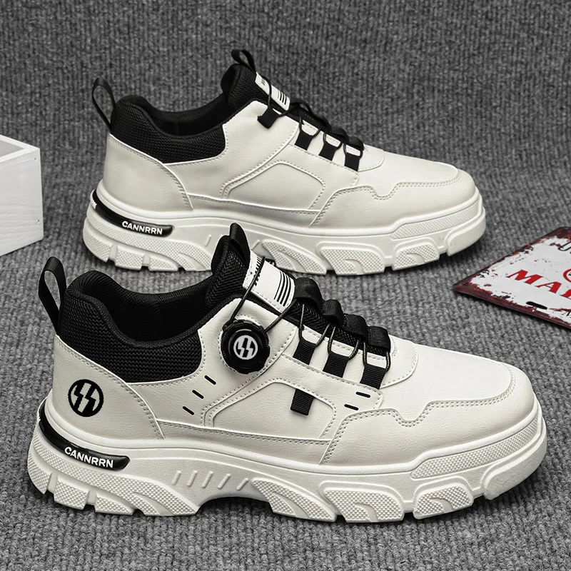 Casual Shoes Men's Sneakers Breathable Workwear Shoes Thick Soled Anti Slip Casual Skateboard Ankle Boots